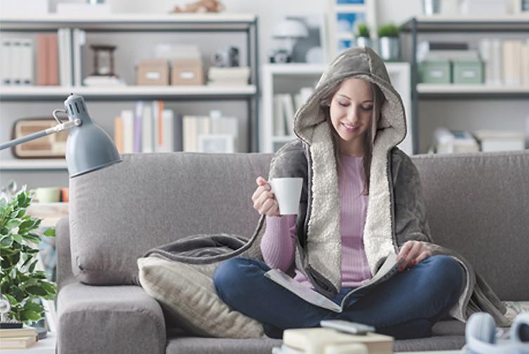 Hooded Weighted Velvet Sherpa